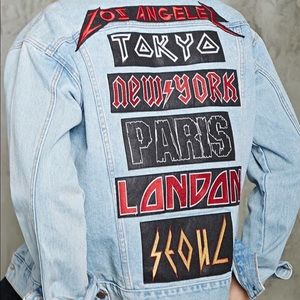 Denim Jacket with City Patches